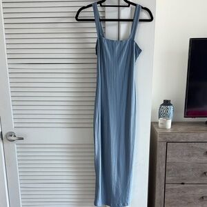 Elegant Blue Striped Dress